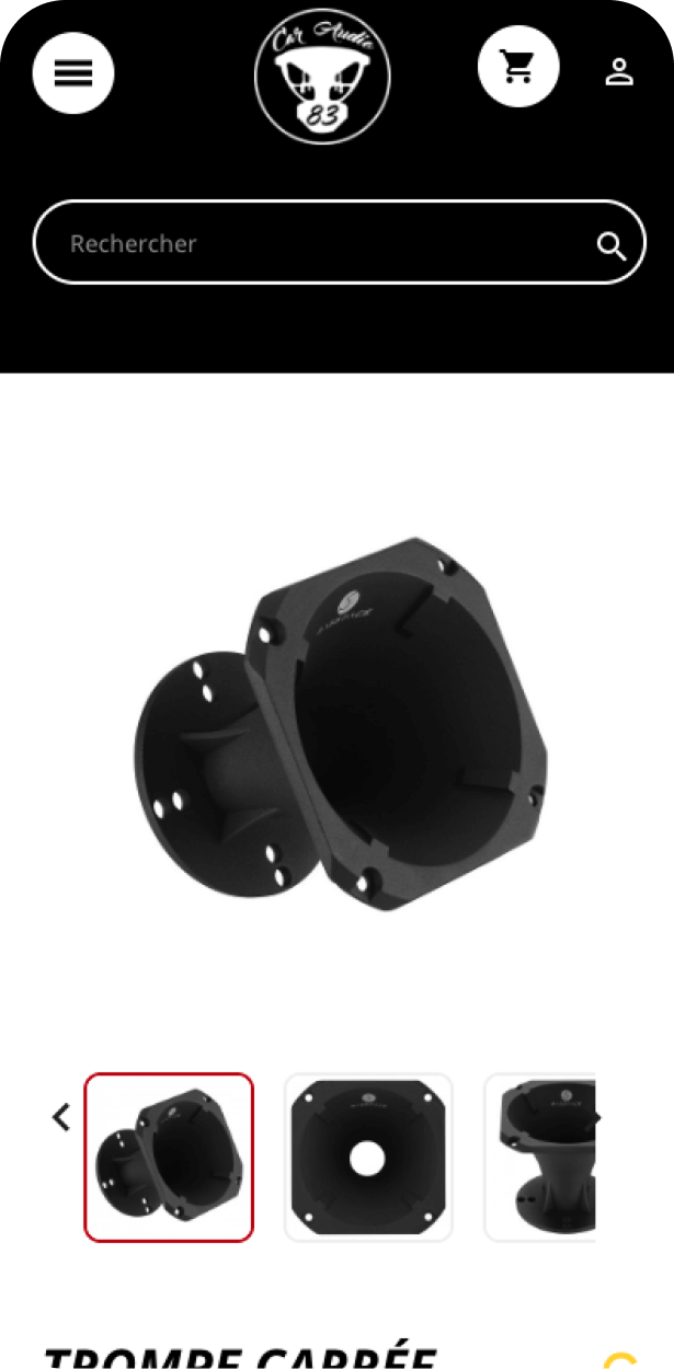 Exemple d'écran mobile : page produit